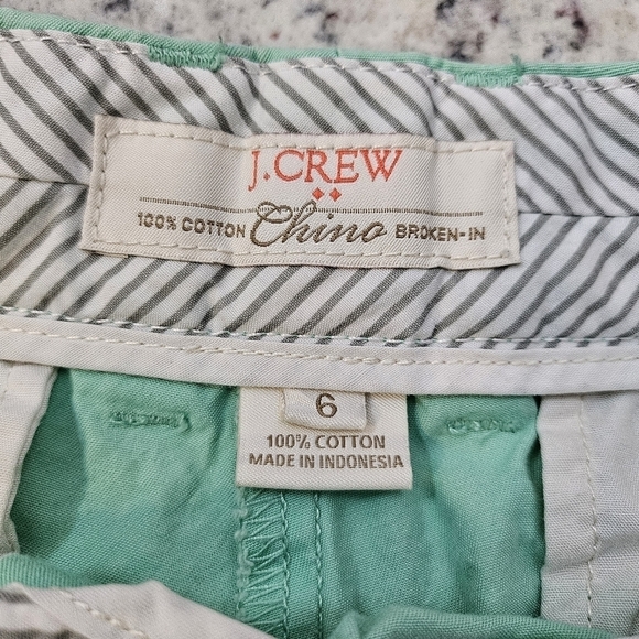 J Crew Chino Shorts 100% Cotton Light Green Size 6 - Picture 4 of 4